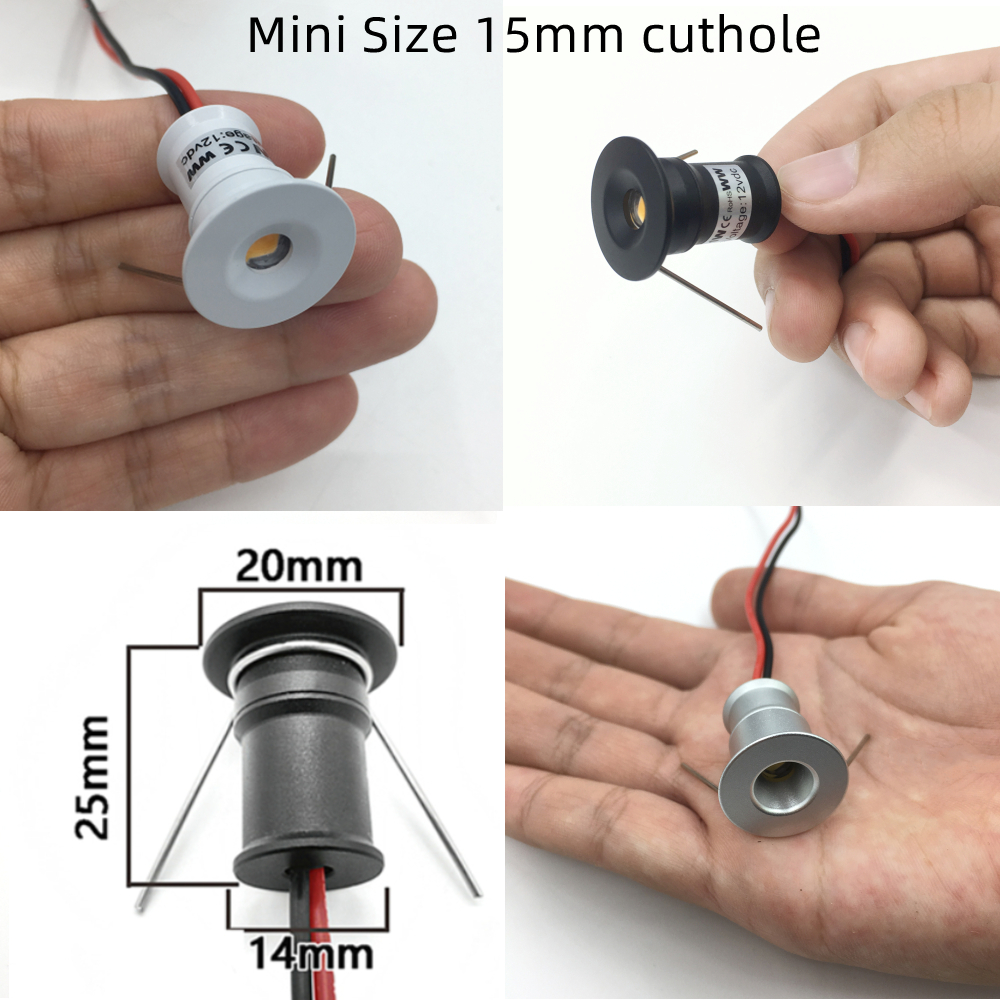 Mini focos Led de 12V con Control remoto, foco de 1W, luces de armario de escaleras regulables, iluminación empotrada de techo de 220V