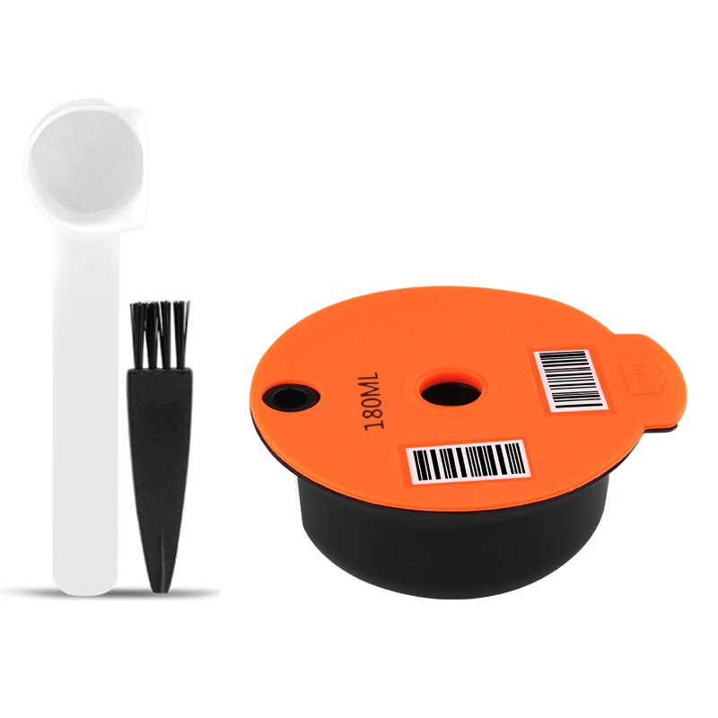 60ml/180ml genopfyldelige kaffekapsler til tassimo bosch maskine genanvendelig kaffepude crema maker miljøvenlig cafe køkken gadget: 180ml orange