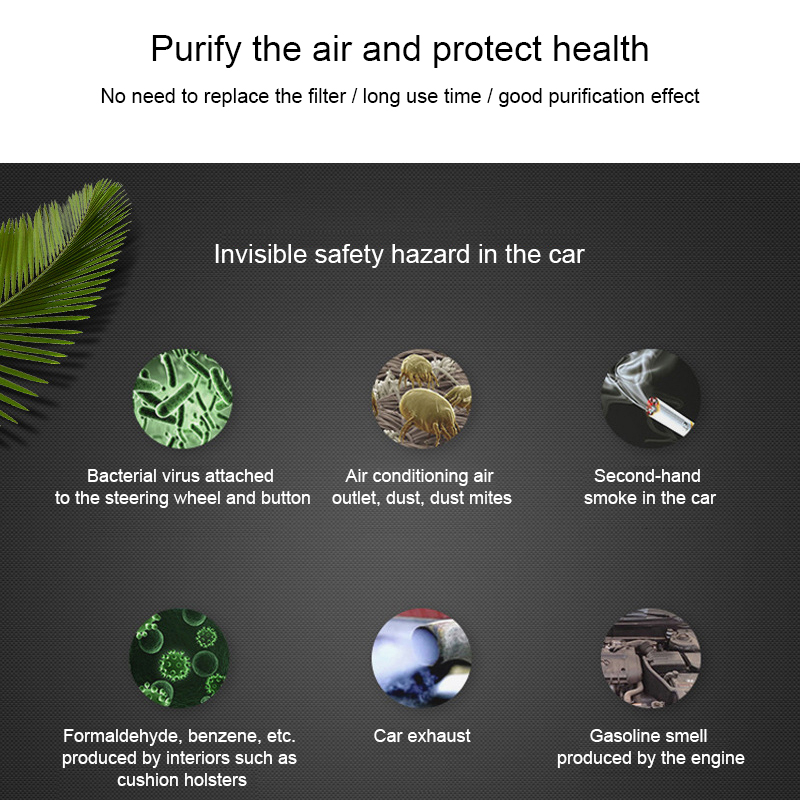 Mgdao samochód oczyszczacz powietrza pojazdu jonizator powietrza jonów ujemnych ozon ozonizator eliminator zapachu usb dla samochodu