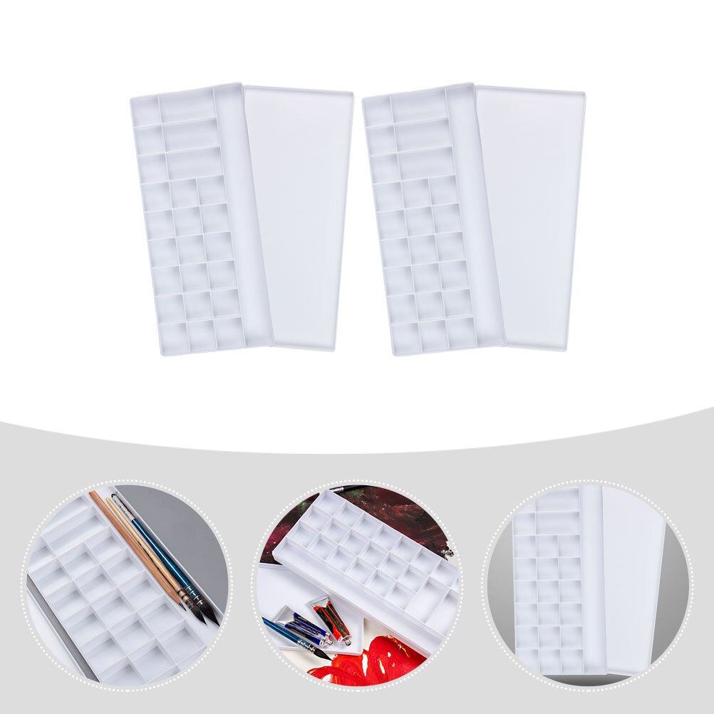 2pcs Watercolor Box Pigment Container Gouache Painting Box Oil Paint Box