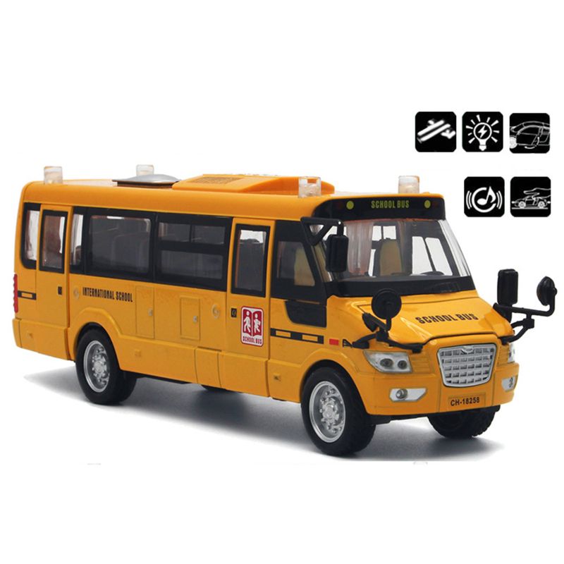Scuola autobus Giocattolo Pressofuso Veicoli Giallo di Grandi Dimensioni in Lega Tirare Indietro 9 ''Gioco autobus con Suoni e Luci per la bambini