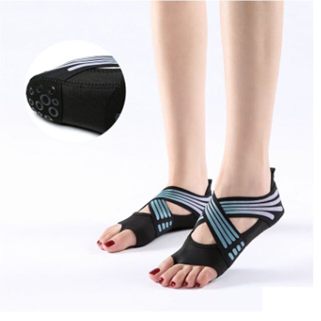 Cross Half Toe Yoga Training Shoes Anti Skid Yoga Shoes Silicon For Pilates Barre dance