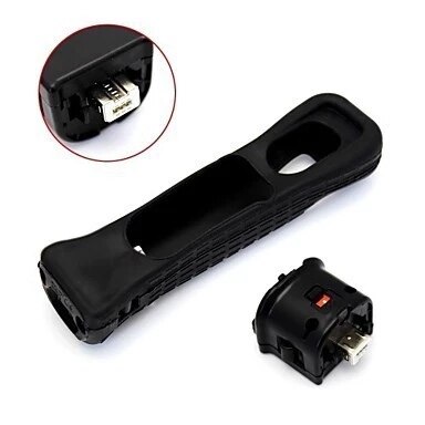 For wii Motion Plus motion plus MotionPlus Adapter Sensor+Silicone Case for Nintendo for Wii Remote Controller: black