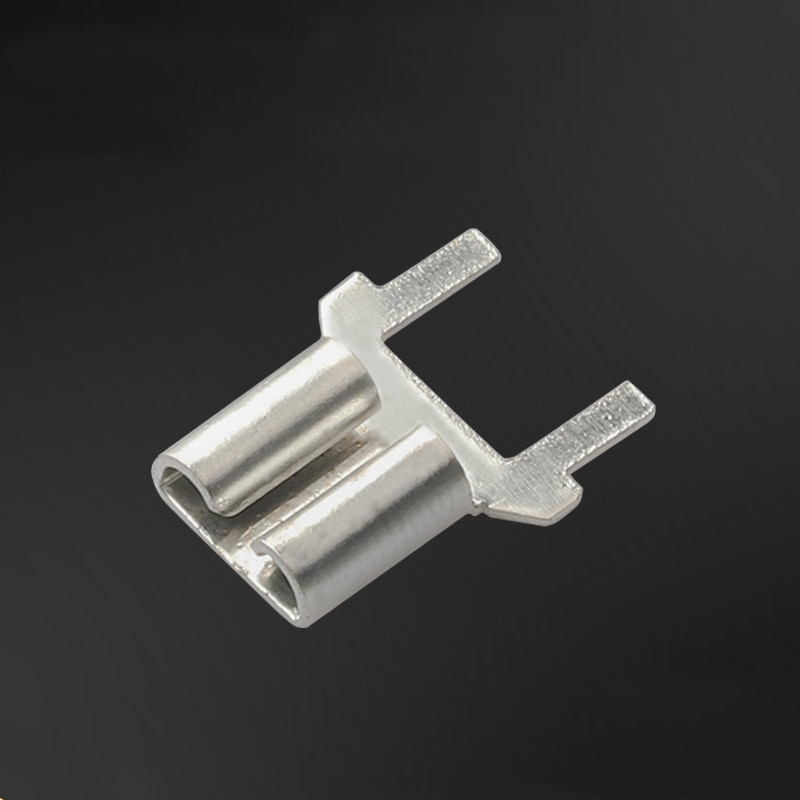 100pcs6.3 Inserts Plug Spring Terminal PCB Solder lug type thickness 0.5 ,187 PCB welding sheet DJ620-C6.3