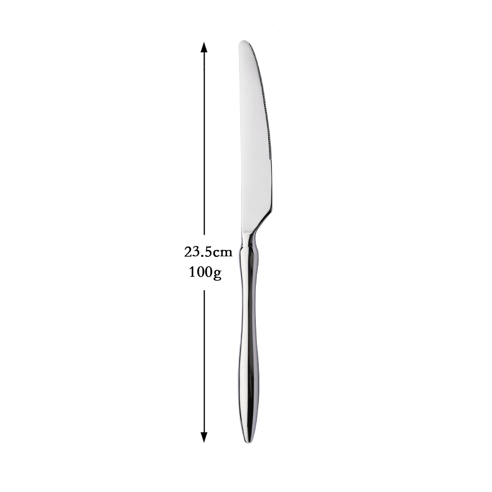 Plata 18/10 Acero inoxidable vajilla cubiertos juego de platería tenedor cuchillo cuchara vajilla cubiertos para restaurante . Exclusivo.: 1Pc Dinner Knife