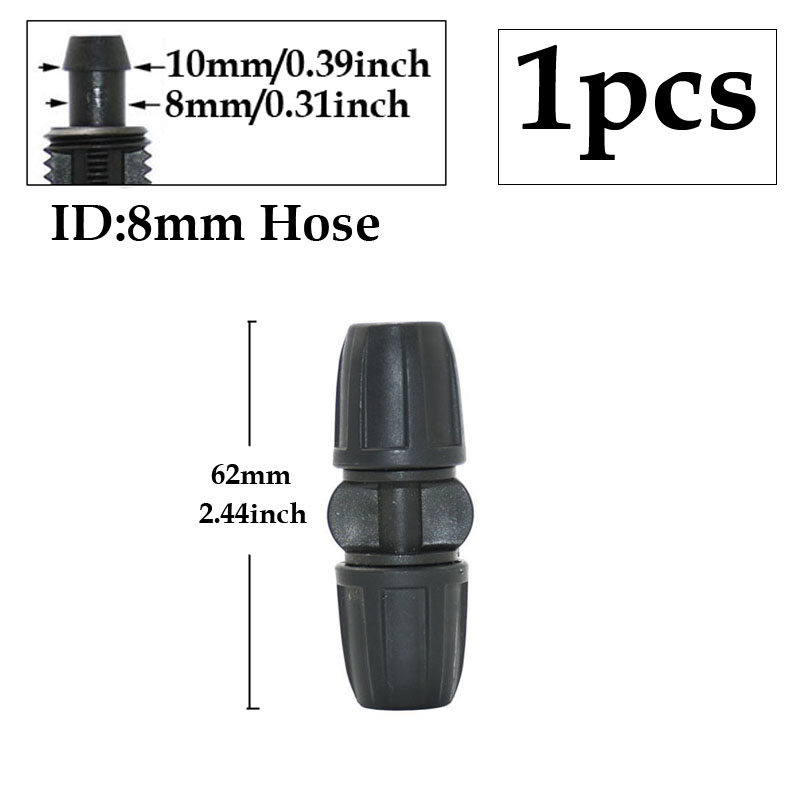 Garten 3/8 x 1/4 Zoll Schlauchtülle Anschluss Sicherungsmutter Reduzierer Wassersplitter T-Stück Winkel Endstopfen Tropfbewässerungssystem passend zu: Gold