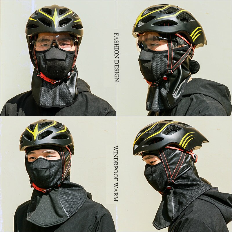 Westen RADFAHREN PU Leder Radfahren Maske Winter Warme Winddicht Fahrrad Gesicht Maske Sturmhaube Skifahren Snowboard Fahrrad Helm Kappe Hütte Maske