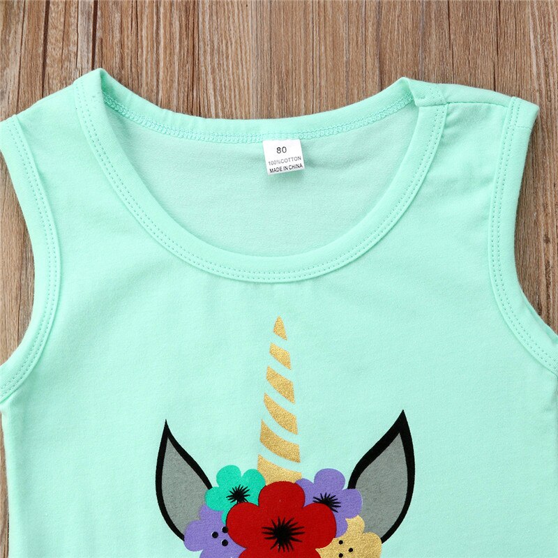 Summer Cute Unicorn Cotton Dress Toddlers Girls Tassel Party Birthday Princess Casual Dresses Kids Clothing Aged 1-6Y