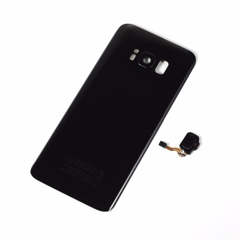 Per Samsung S8 G950F S8 + S8 Plus G955F Touch sensore di impronte digitali pulsante Home cavo flessibile + custodia batteria coperchio posteriore in vetro