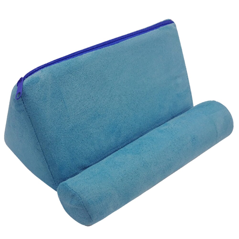 Rest Car Foldable Support Cushion Tablet Holder Mobilephone Office Pillow Stand Bed Book Reading Support Sponge Tabelt Pillow: Blue 24.5x12x14