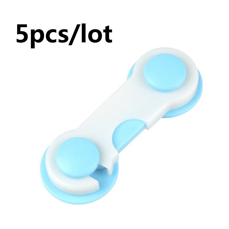 Child Safety Cabinet Lock Baby Proof Security Protector Drawer Door Cabinet Lock Plastic Protection Kids Safety Door Lock: 5pcs blue