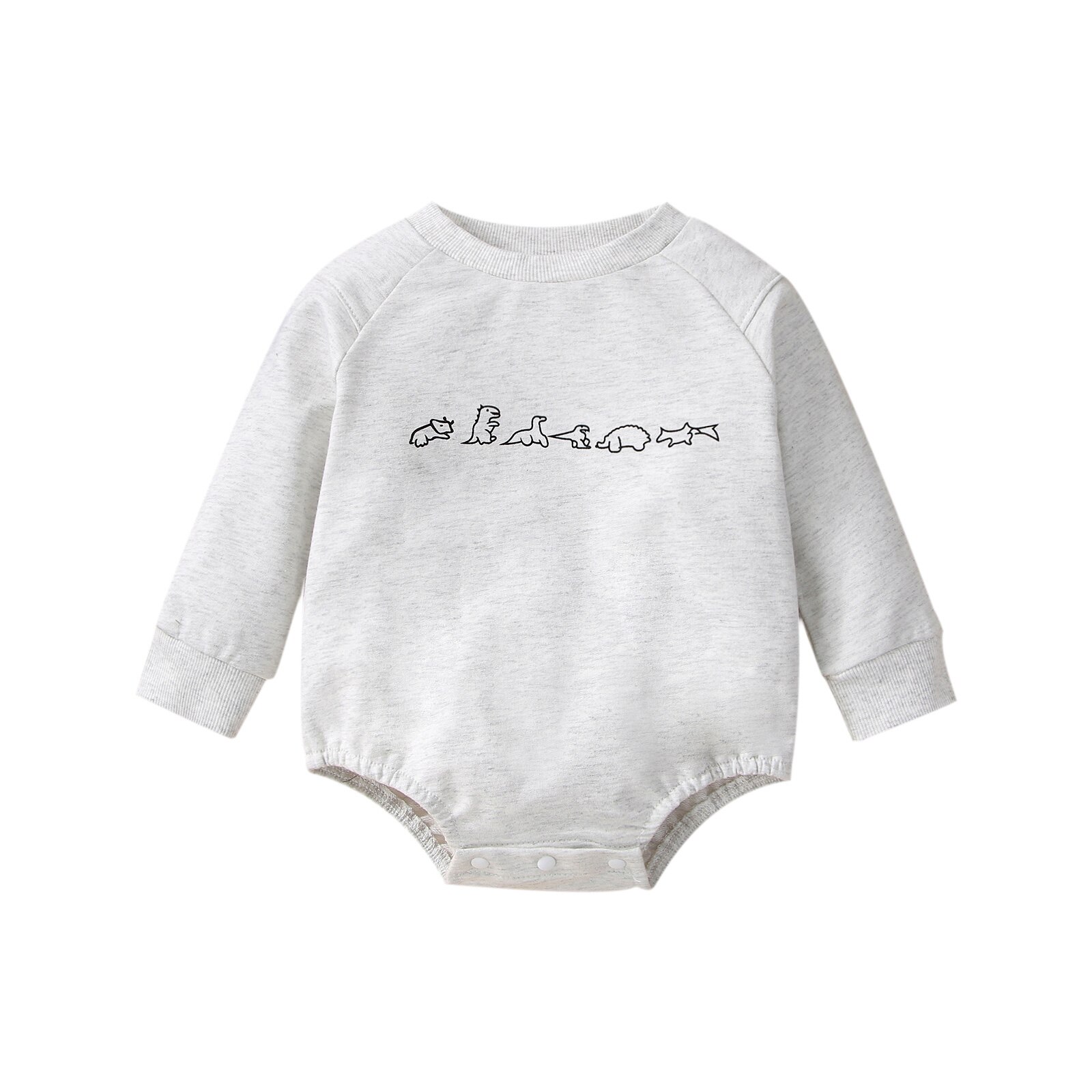 Citgeett herbst-babybody für mädchen und jungen, langärmelig, mit buchstaben- und Karikatur-drucken, knöpfen, lockerer herbst-Winter-Gesamt: B / 24m