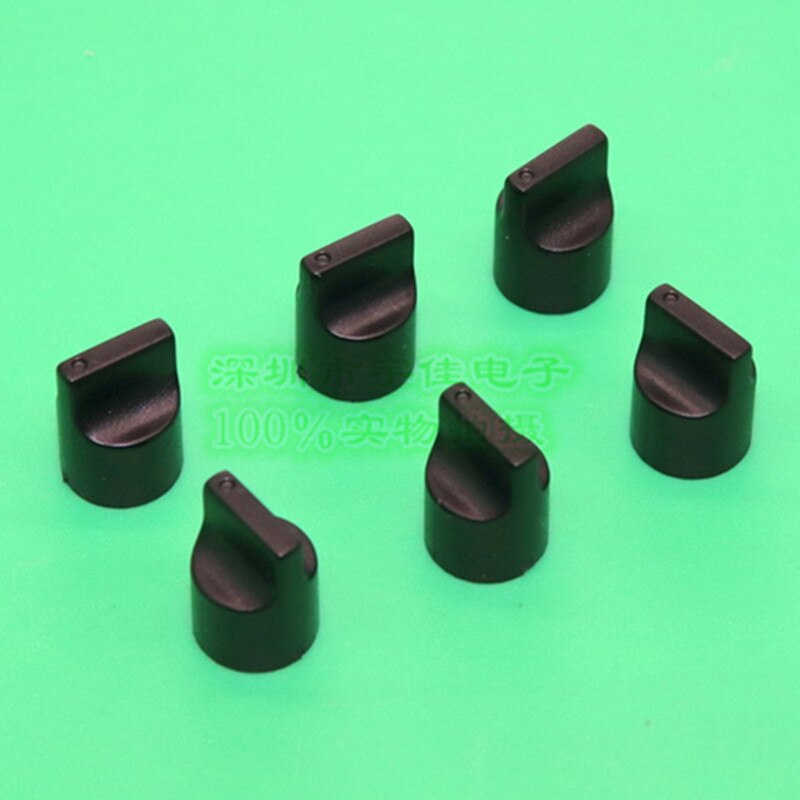 Pommeau de bec de canard en plastique noir, 10x14.5mm, demi-poignée, trou intérieur en forme de D, potentiomètre 6mm, bouton de réglage, 10 pièces