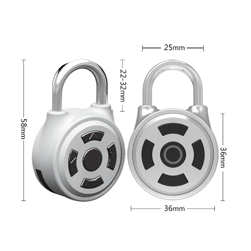 Fingerprint Padlock Bluetooth-compatible Lock Battery Waterproof Mobie Phone Control Electronic Password Lock for Door, Suitcase