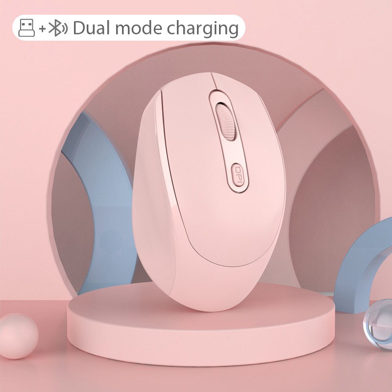 Macaron Multicolor Wireless Mouse Bluetooth Dual Mode Rechargeable Silent Mouse Prevention of wrist syndrome: 008