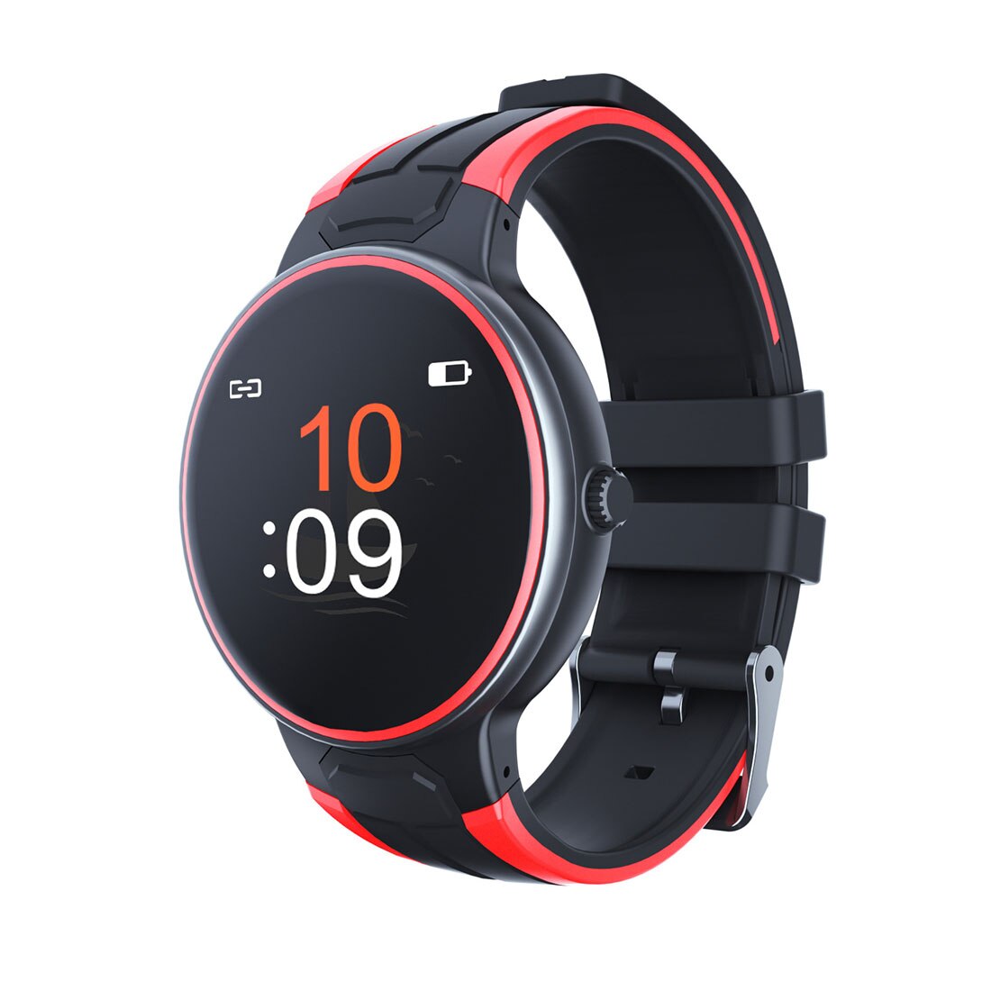 Smart Watch Round smart watches for Android phones and iOS phones compatible with iPhone Samsung IP67 Swimming WaterproofFitnes: Red