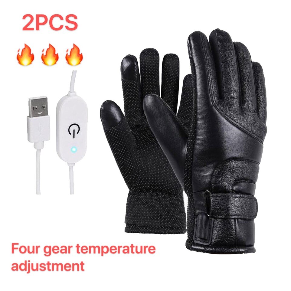 Winter Motorfiets Rijden Elektrische Verwarming Handschoenen Warme Handschoenen Usb Hoge Warmte 4 Gear Temperatuurregeling Thermische Verwarming Handschoenen: A