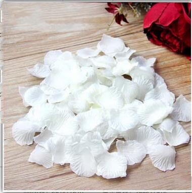 5000 stk / parti 5*5cm silke rosenblade til bryllup dekoration, romantiske kunstige rosenblade bryllup blomst rose blomst: Elfenben