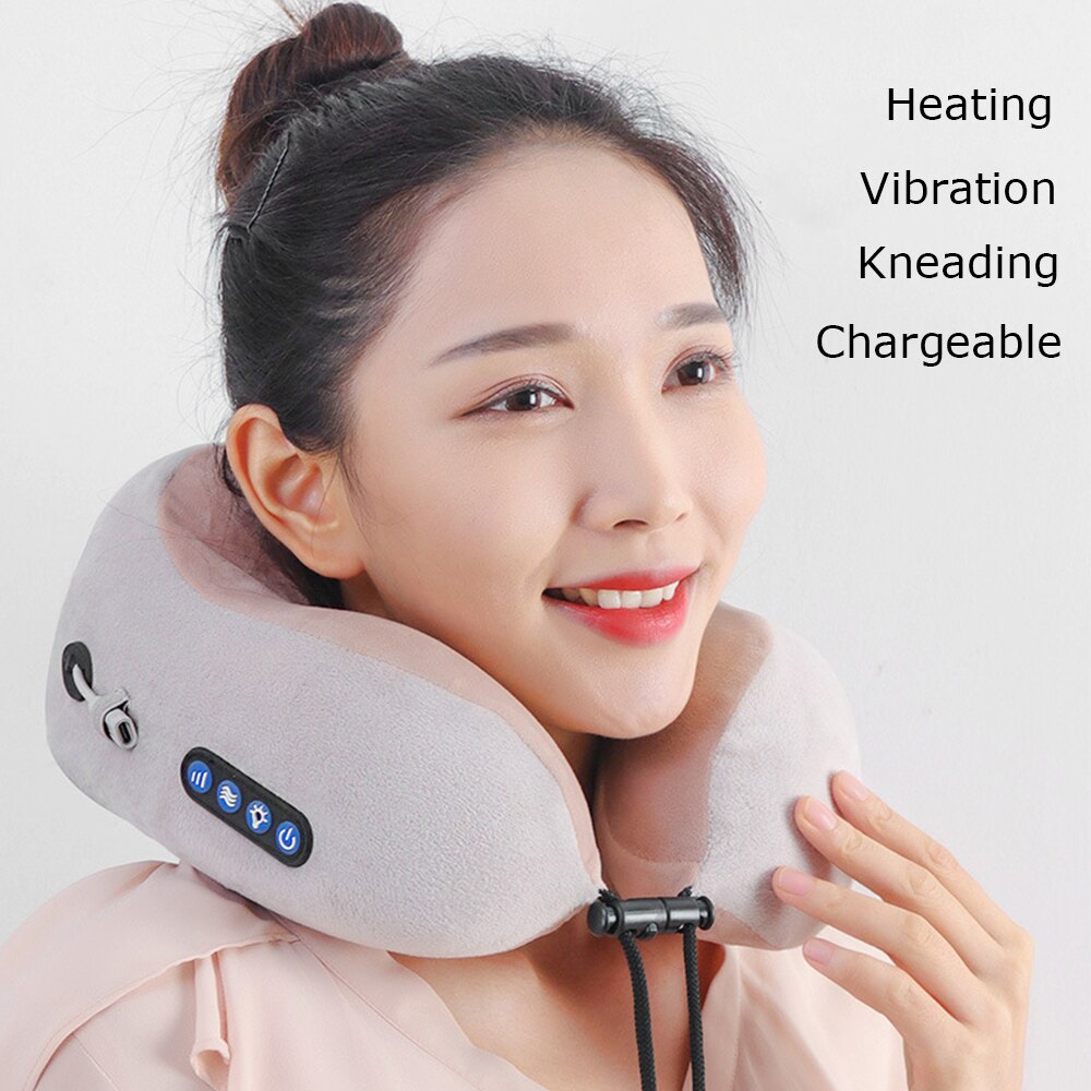 Elektrische Nek Massager Draagbare Massage Kussen Thuis Auto Schouder Relax Pijnbestrijding Fysiotherapie Verwarming Gezondheidszorg Tool