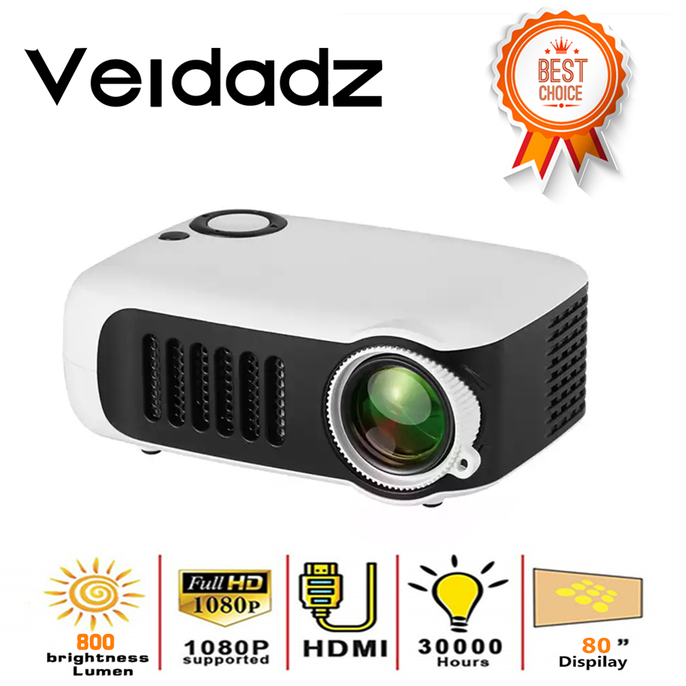 Veidadz A2000 Mini Projector 800 Lumens Draagbare Led Home Multimedia Video Player Met Ingebouwde Luidspreker Te Sturen hd Kabel