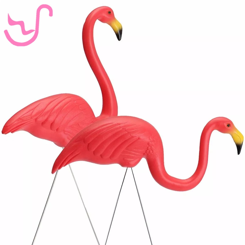 Koti piha puutarha nurmikko taide koristeet koristelu muovi vaaleanpunainen flamingo patsas