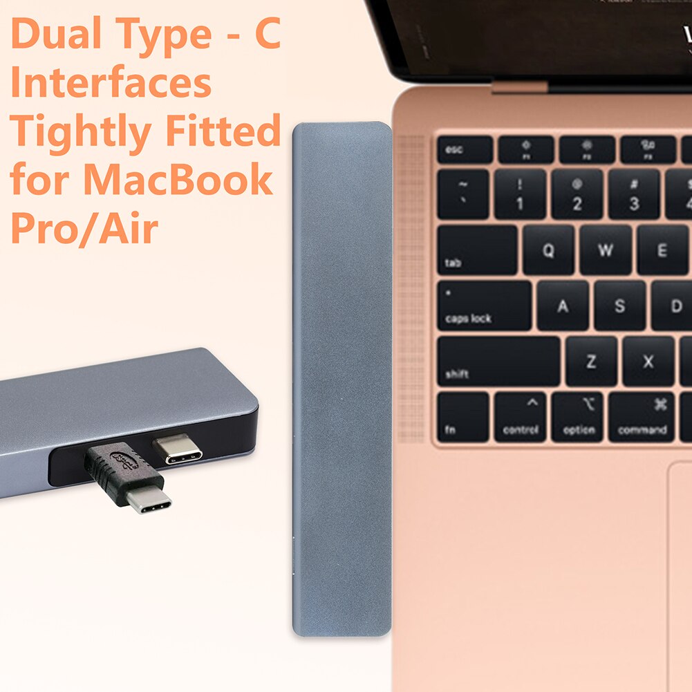 Meerdere Hoge Snelheid Expander Adapter Dual Usb Type-C Hub Docking Station 4K Dual Pd 2 Usb Sd tf Kaartlezer Adapter