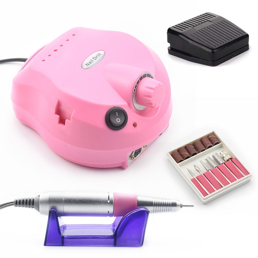 Manicure Machine 35000 Rpm Electric Nail Boor Apparatuur Voor Pro Frees Voor Manicure En Pedicure Nail File Gereedschap: pink