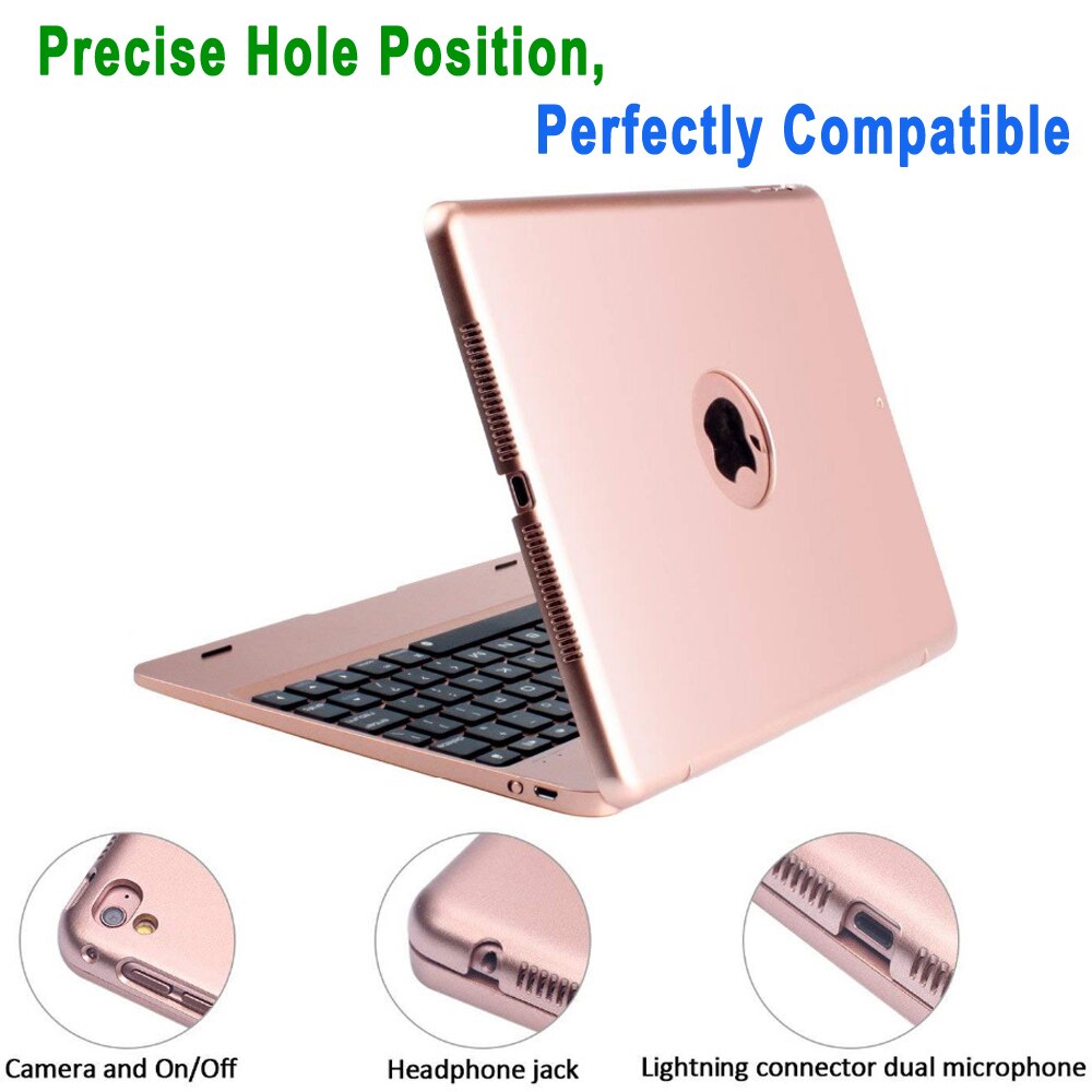 Smart flip cover til apple ipad 9.7 6 6th generation tastatur cover  a1893 a1954 trådløst bluetooth-kompatibelt tastatur cover
