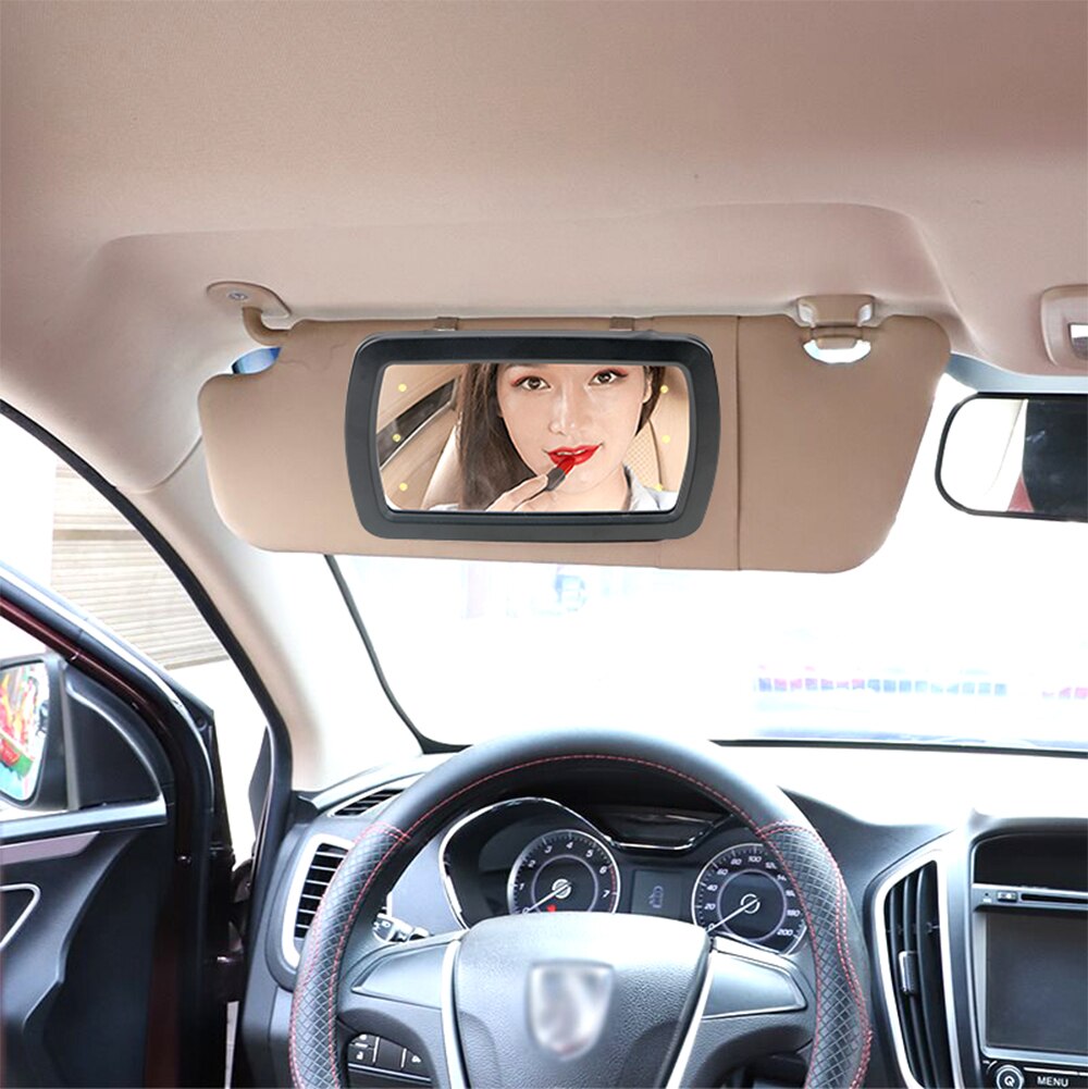 Spiegel Auto Zonneklep Spiegel Automobiel Make Up Spiegel Met Zes Led Verlichting Universal Make Zonwering Cosmetische spiegel