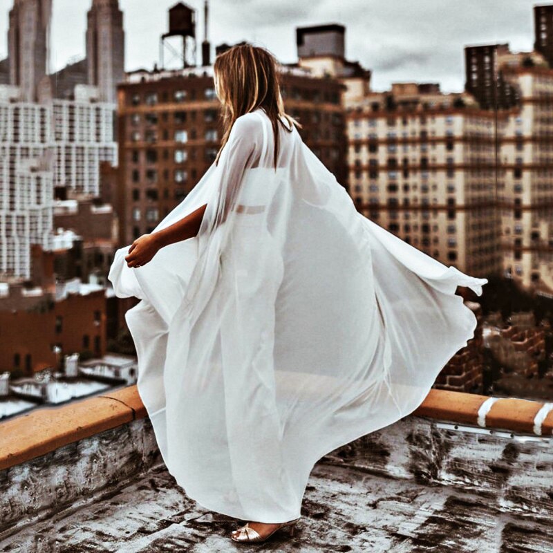 Wedding dress accessories shawl bride white / ivory chiffon shawl special occasion mermaid dress accessories cloak: white
