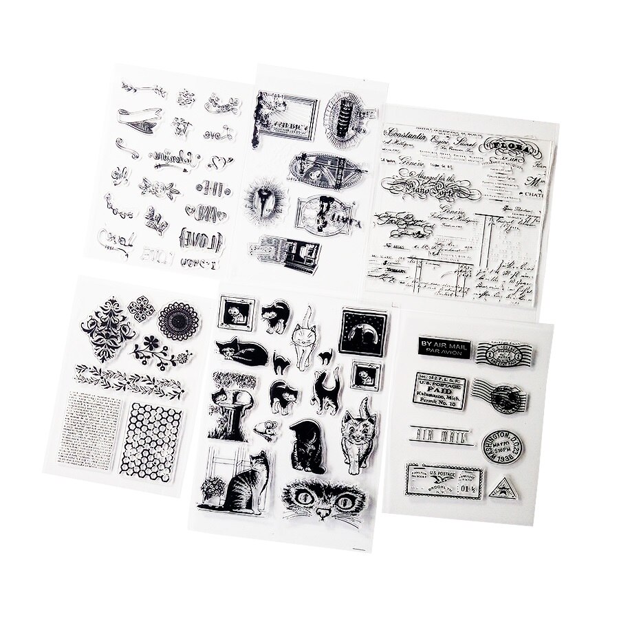 Sello transparente de silicona con de gato, suministros de decoración para álbum de recortes, DIY, arte escénico, 1 paquete