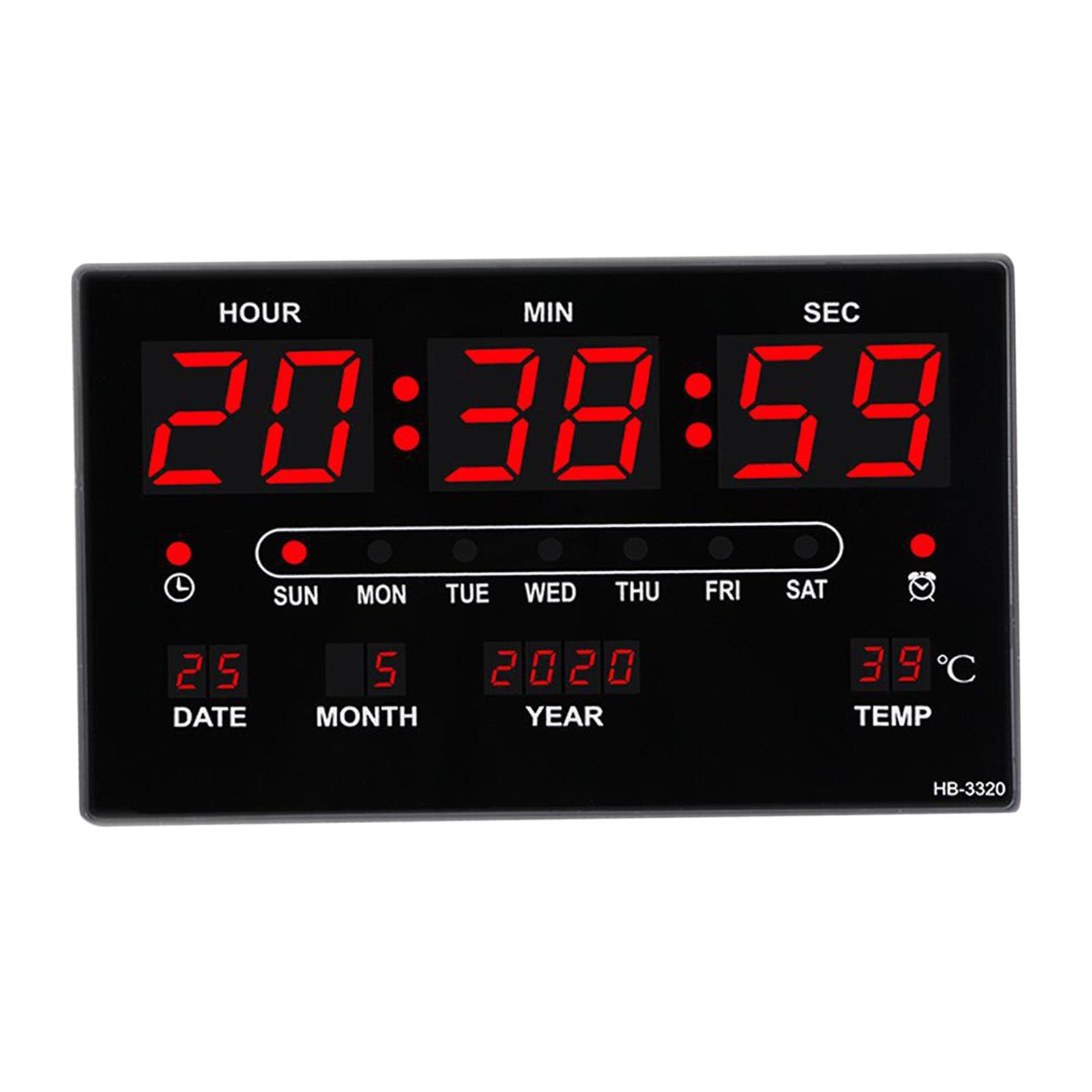 Large Digital Wall Clock Home Desk Decors, 1.8inch LED Display with Indoor