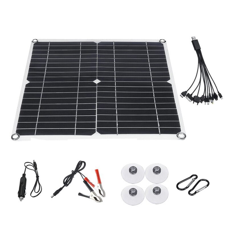 25W Solar Panel 12V Trickle Charge Battery Charger Maintainer Marine RV Car T-IT