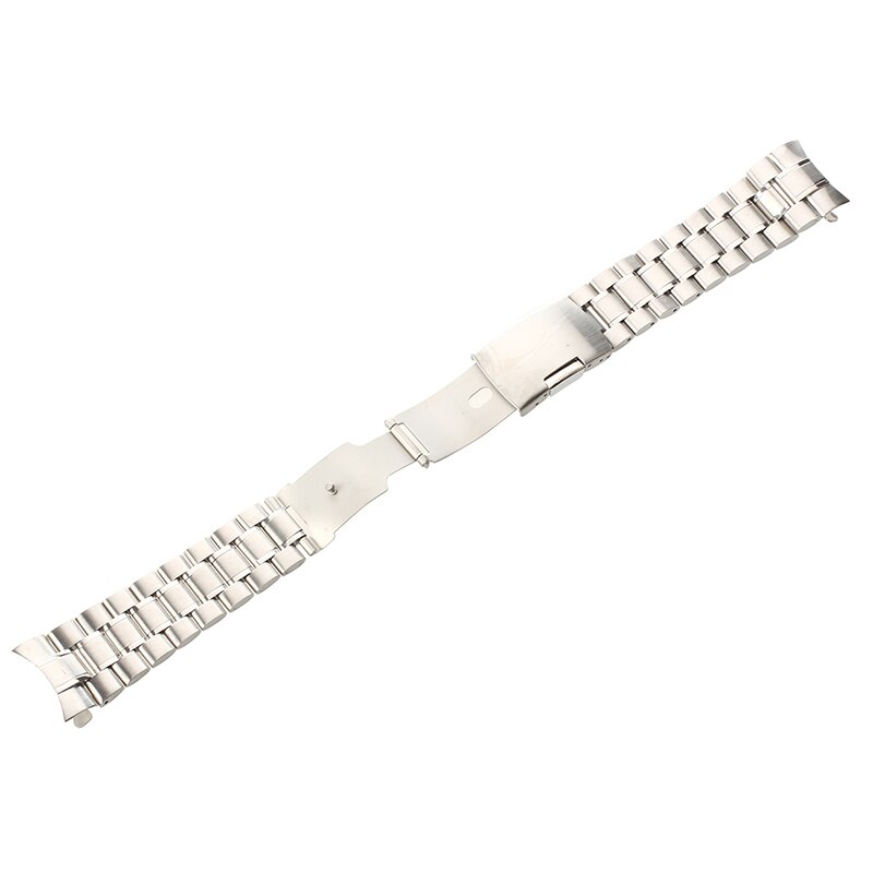Vervangende band horlogeband 24mm roestvrij staal metaal zilverkleur