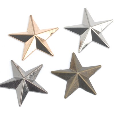 60 set/lote 29mm de aleación de zinc de remaches de metal star vaqueros prendas remaches alumbre de níquel negro bronce dorado ZD-026: Mixed colors