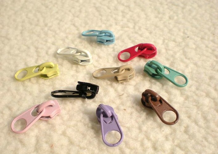 3#  farverige metal lynlås aftrækker nylon lynlås special sengetøj dynebetræk taske boligtekstil 10 farve lynlås skydere 50 stk.