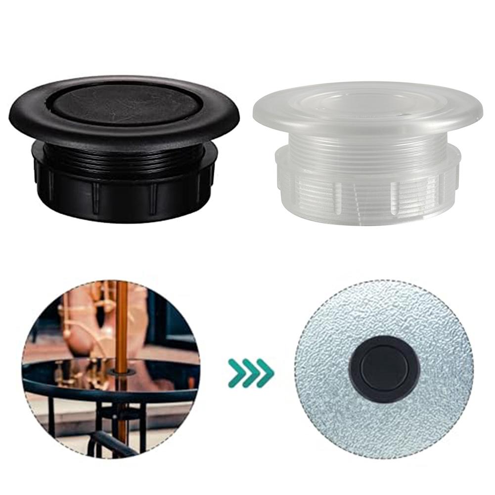 Juego de 3 uds de anillo y tapa con orificio para sombrilla, paraguas de mesa apto para exteriores, RV, tapa de anillo con orificio para sombrilla, herramienta de jardín