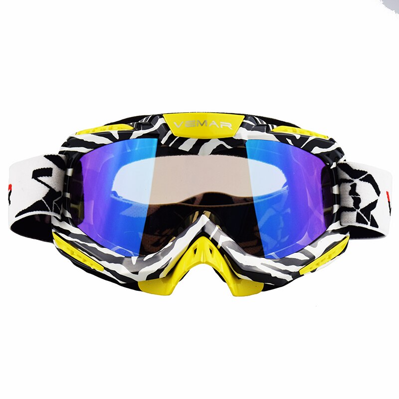 Vemar herre motocross briller moto motorcykel briller hjelm off-road motocross briller dirt bike atv mx bmx dh mtb briller: P024- gule
