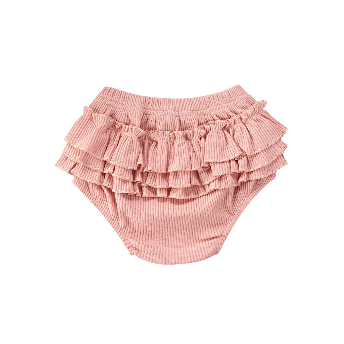 Flæser lagdelte pp-shorts spædbarn baby piger drenge shorts baby piger bomuld floral elastik talje korte bukser bukser tøj: Lyserød / 6m