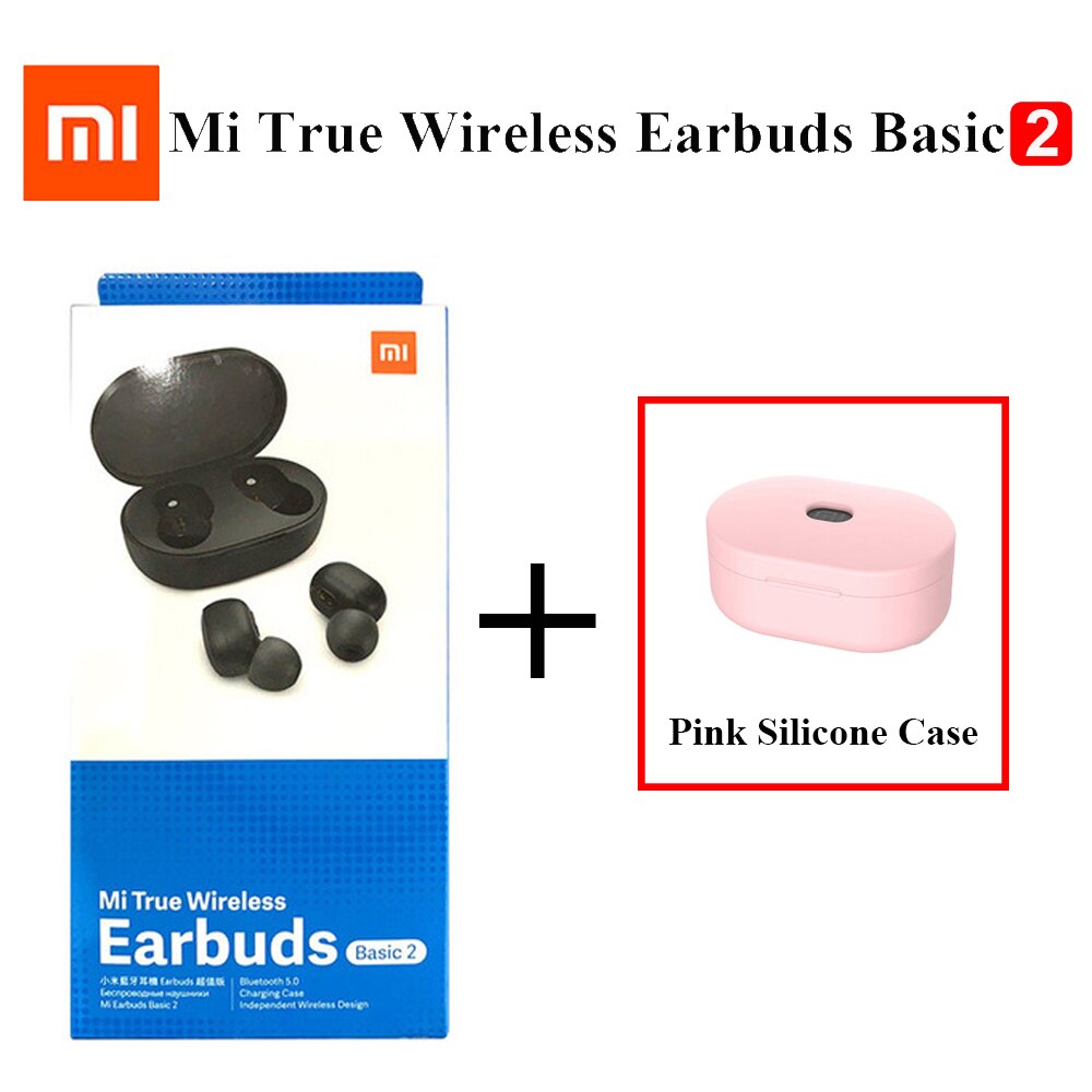 Xiaomi-auriculares Airdots 2 TWS versión Global, auriculares inalámbricos originales con Bluetooth 5,0, auriculares estéreo Mi True Wireless 2, TWSEJ061LS: Add Pink Case