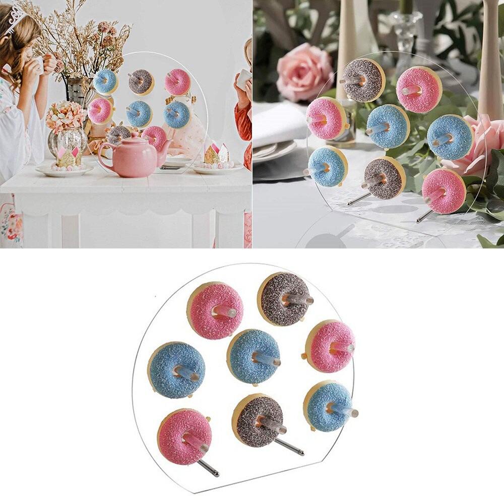 Acrylic Donut Display Stand Wedding Birthday Party Cake Transparent Rack storage stand Semi-circular Dessert Donut Display Stand
