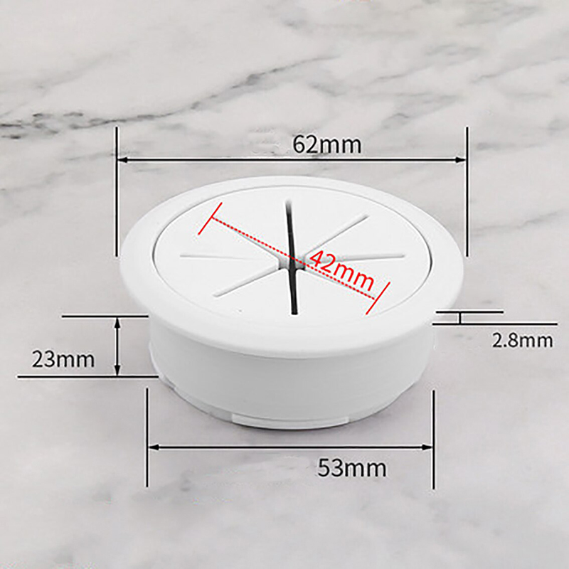 Alle Farben: 50 mm/53 mm/60 mm Schreibtisch, Tisch, ABS und Gummi, Kabellochkappen, PC-Computertisch, runde Draht-Netzte Tülle: Silber