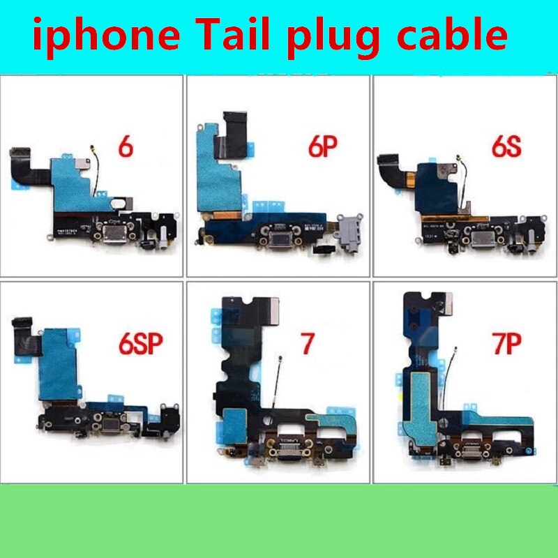 Applicable to iPhone 6 6s Plus 7 SE base tail plug cable, bottom USB charger microphone port base charging cable.