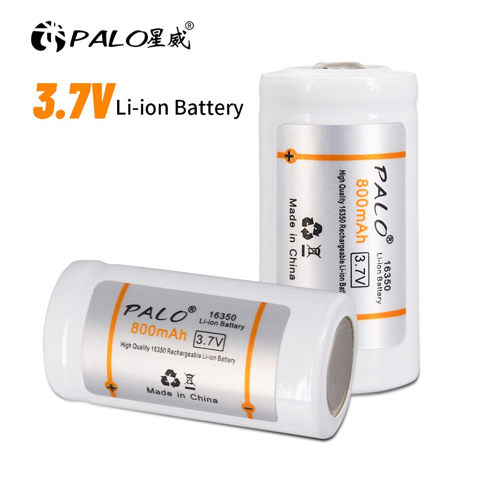 PALO 16340/16350 li-ion battery 3.7v li-ion rechargeable CR123A batteries rechargeable 16340 li ion batteries