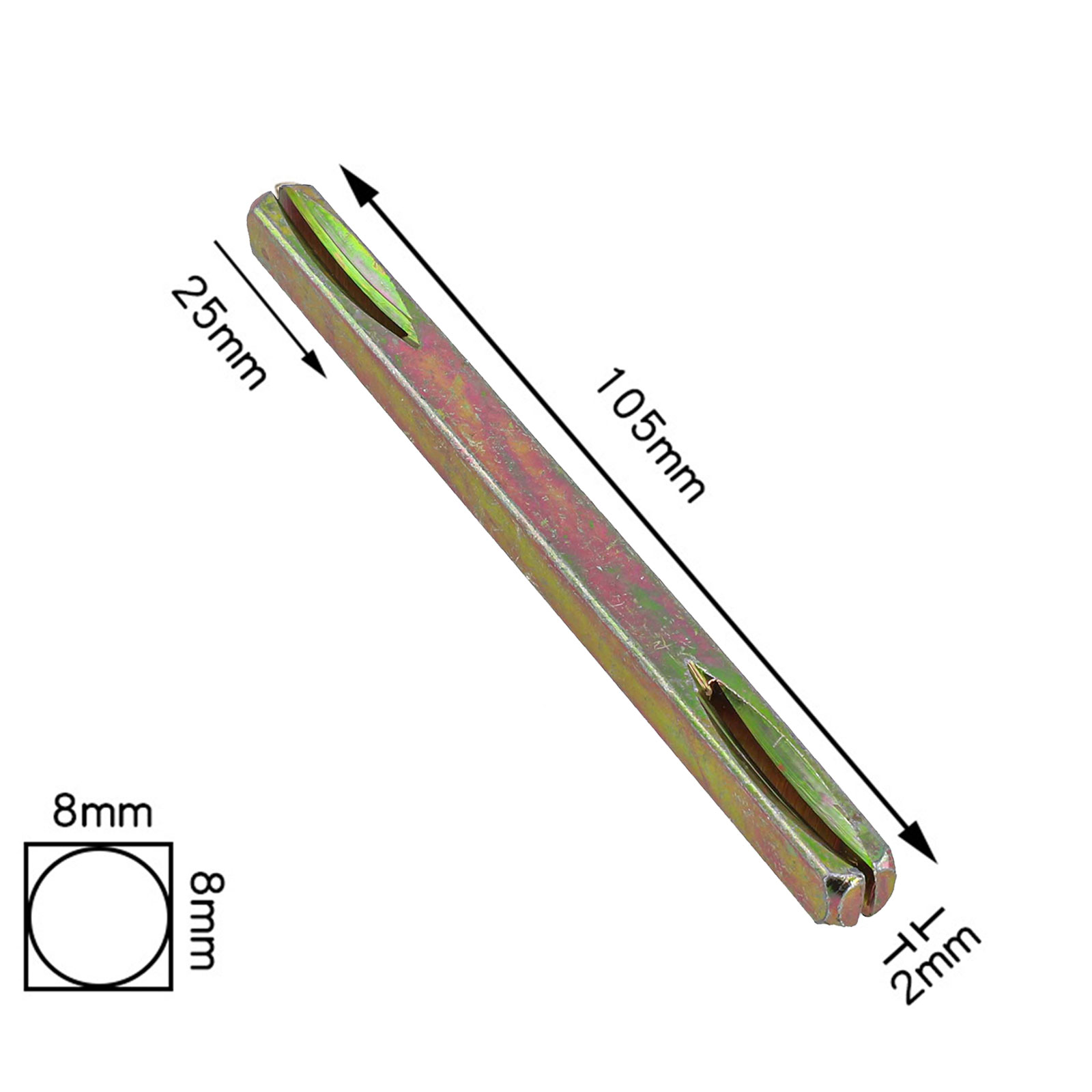 85-130mm Square Spindle 8mm Galvanised Door Window Handle Iron Square Pin Square Rod Lock Core Square Rod Door Lock Accessories