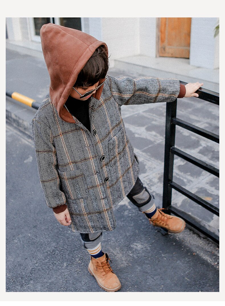 Winter Lente Jongen Dikke Wollen Jas Jongens Kleding Jongens Jas