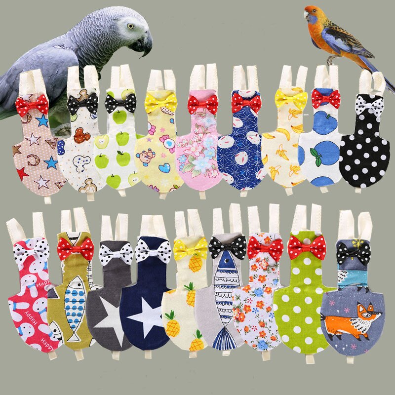 Bird Parrot Diaper Cockatiel Pigeons Flight Suit Clothes Medium Large Small Pet Birds Clothes Diapers Pet Birds Feces Pocket