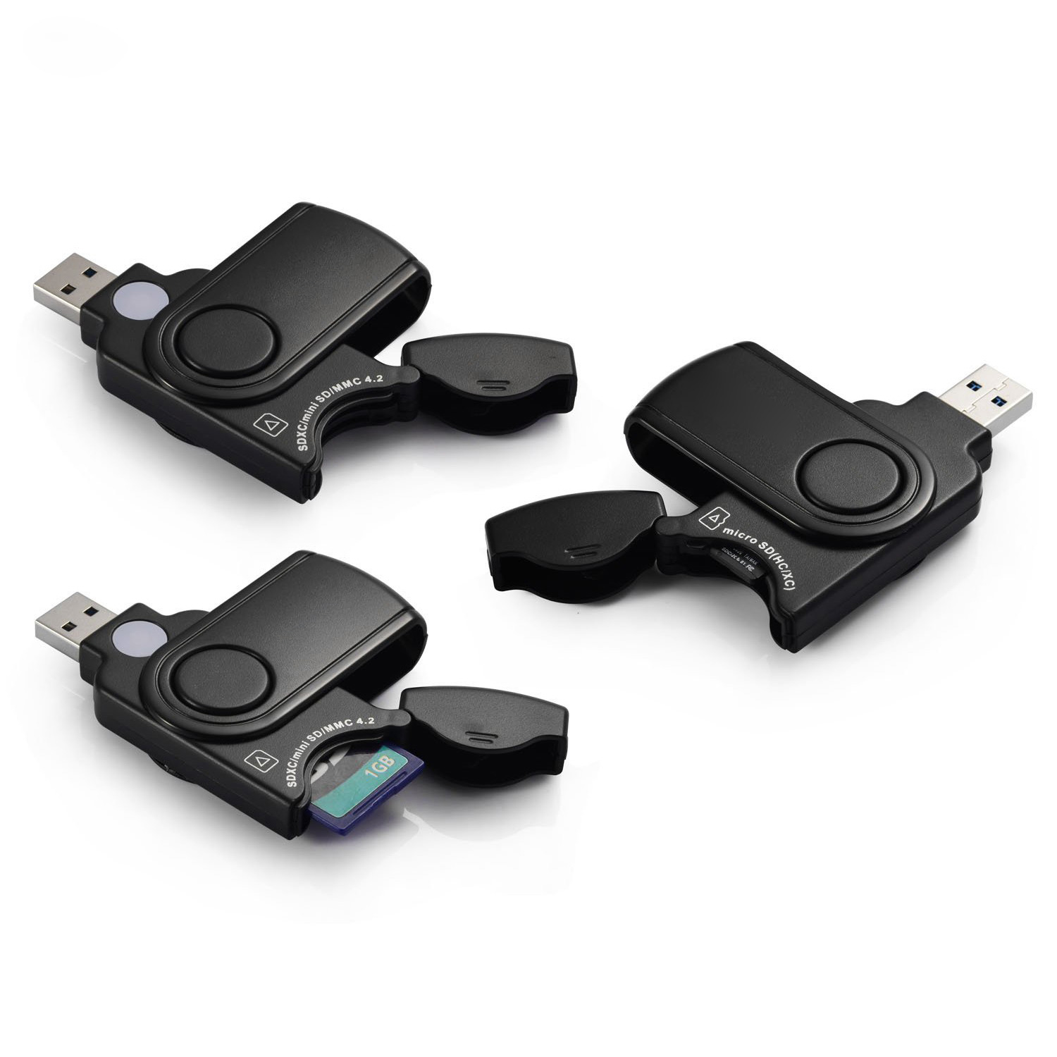 Rocketek usb 3.0 multi 2 in 1 memory card reader adapter for SD/TF micro SD for pc computer laptop accessories