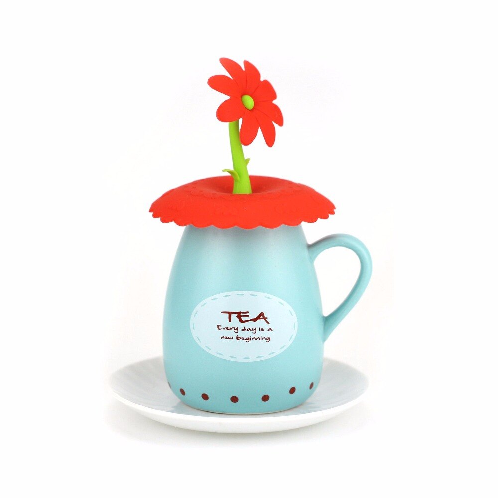 DIY Cup Cover Cute Anti-dust Silicone Cup Cover Coffee Suction Seal Lid Cap Silicone Airtight Love Spoon Novelty