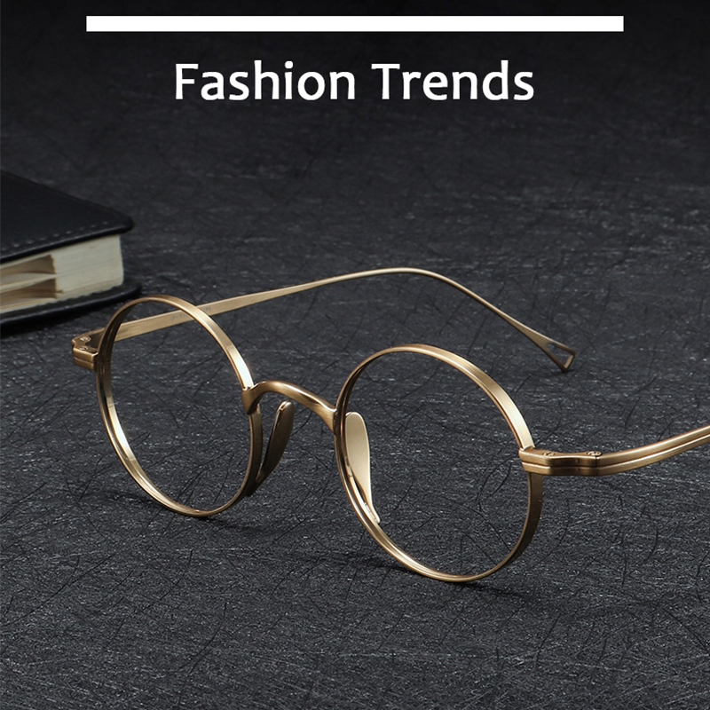 Japanischen Stil Handgemachte Replik retro Runde Brillengestelle KMN99 Männer Reinem Titan Brillen Luxus Anti Blaues Licht Brillen